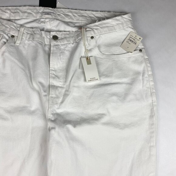 NWT Good American Jeans Women's Size 20 Good '90s Duster Natural Fray White - Picture 3 of 16